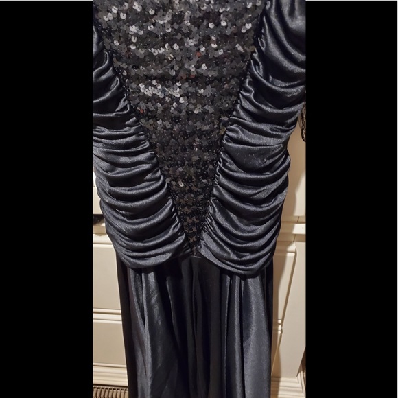EVC VTg Mathew Jo-Ed Sophisticates BLK SEQUENCE DRAPED DiscoCocktail Maxi 10 - Picture 4 of 9